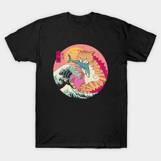 Neko Wave Kaiju T-Shirt by Vincent Trinidad Art